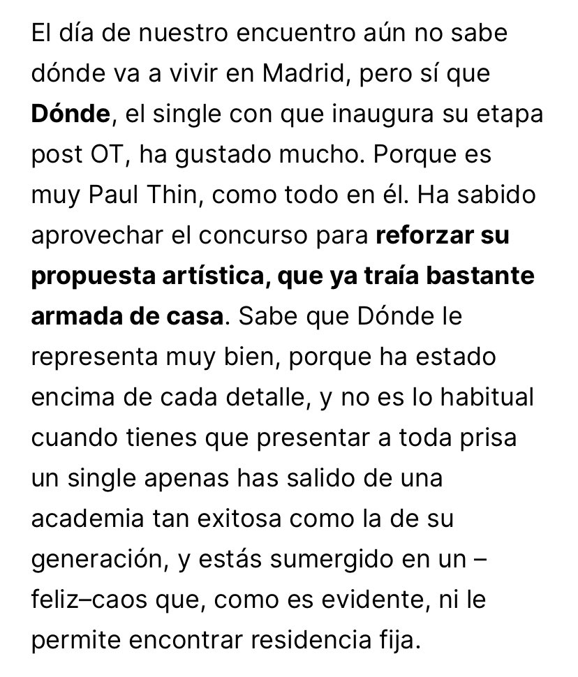 “porque es muy paul thin, como todo en él” el pecho me peta de orgullo