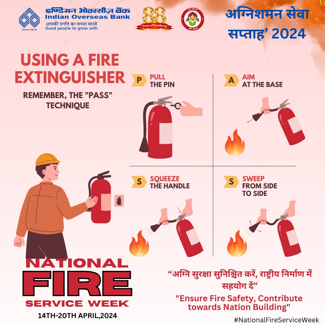 'Recognizing the bravery and dedication of our firefighters during National Fire Service Week. Thank you for your selfless commitment to keeping us safe.' #NationalFireServiceWeek #IOB #IndianOverseasBank #DFS #RBI #Fireservice #firesafety
