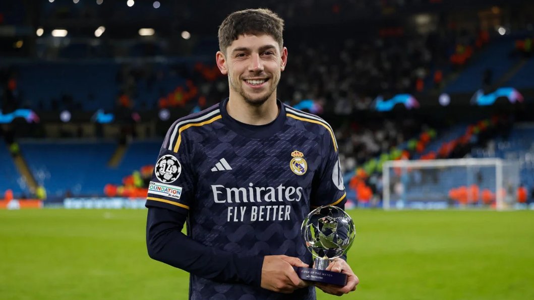 Federico Valverde was named the Player of the Match. #UCL #MCIRMA