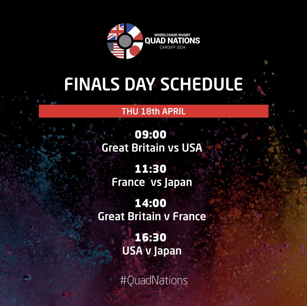 The official updated schedule for today! #QuadNations