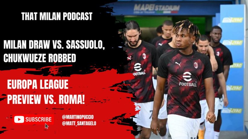 🎙️NEW PODCAST: Milan stumble in draw vs. Sassuolo, eyes set on Roma clash 🔴 Pioli’s questionable approach ⚫️ VAR ruling on Chukwueze’s goals 🔴 Look ahead for final stretch ⚫️ EL preview vs. Roma Available now 👇 📺: youtu.be/e3co_ZD731c