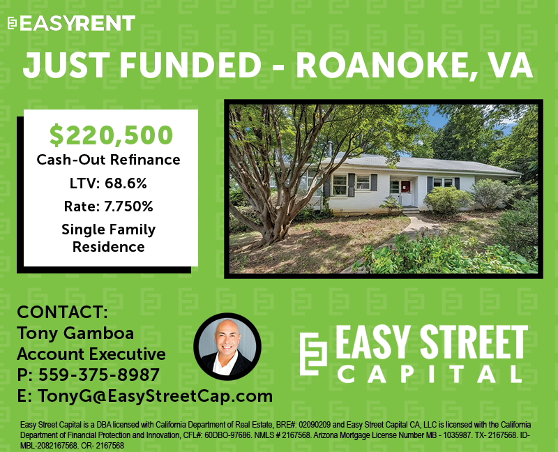 #JustFunded
$220,500 Cash-Out Refinance DSCR Loan on a Single Family Rental in Roanoke, Virginia! Roanoke is a historic city in southwest Virginia featuring tremendous natural beauty of the Roanoke River and the Blue Ridge Mountains!