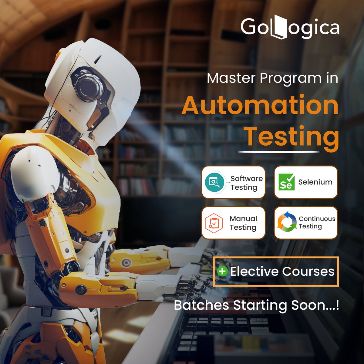 Ready to level up your testing skills?

Become a master of automation testing with GoLogica master program!

For More Details: gologica.com

#AutomationTesting #Selenium #ManualTesting #ContinuousTesting #GoLogica #TestingMasterProgram #testscripts #defectmanagement