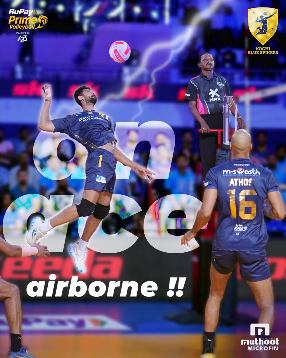 When precision meets power, there comes an ace airborne, which is unstoppable! 

#KochiBlueSpikers #KochiKaraney #KBS #Bluerises #MuthootBlue #BlueIsBelief #Kochi #BlueNGold #Volleyball #VolleyLove #VolleyLife #Neelappada