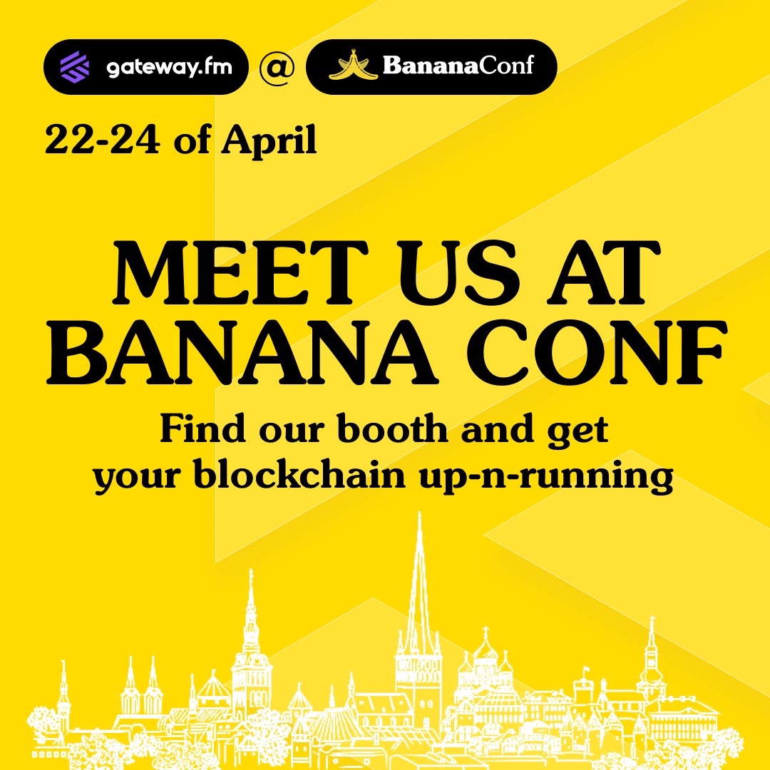 🍌 We're delighted and eager to attend @BananaConfXYZ in Tallinn from April 22nd to 24th! For those of you attending, come and visit our booth to chit-chat and learn how to get your blockchain up and running in a few clicks. 🚀 See you there!