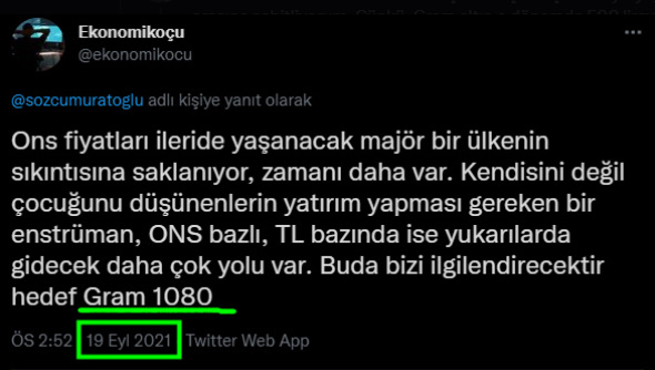 2021 senesinde #gramaltın 400 lira civarı dolanırken
#TL olarak önünün açık olduğunu ama #ons olarak 
vaktinin olduğunu dünyadaki gerginlikleri beklediğini
analiz edip sunmuştuk. 

Gerginliklerle beraber ons altın prim yaptı.