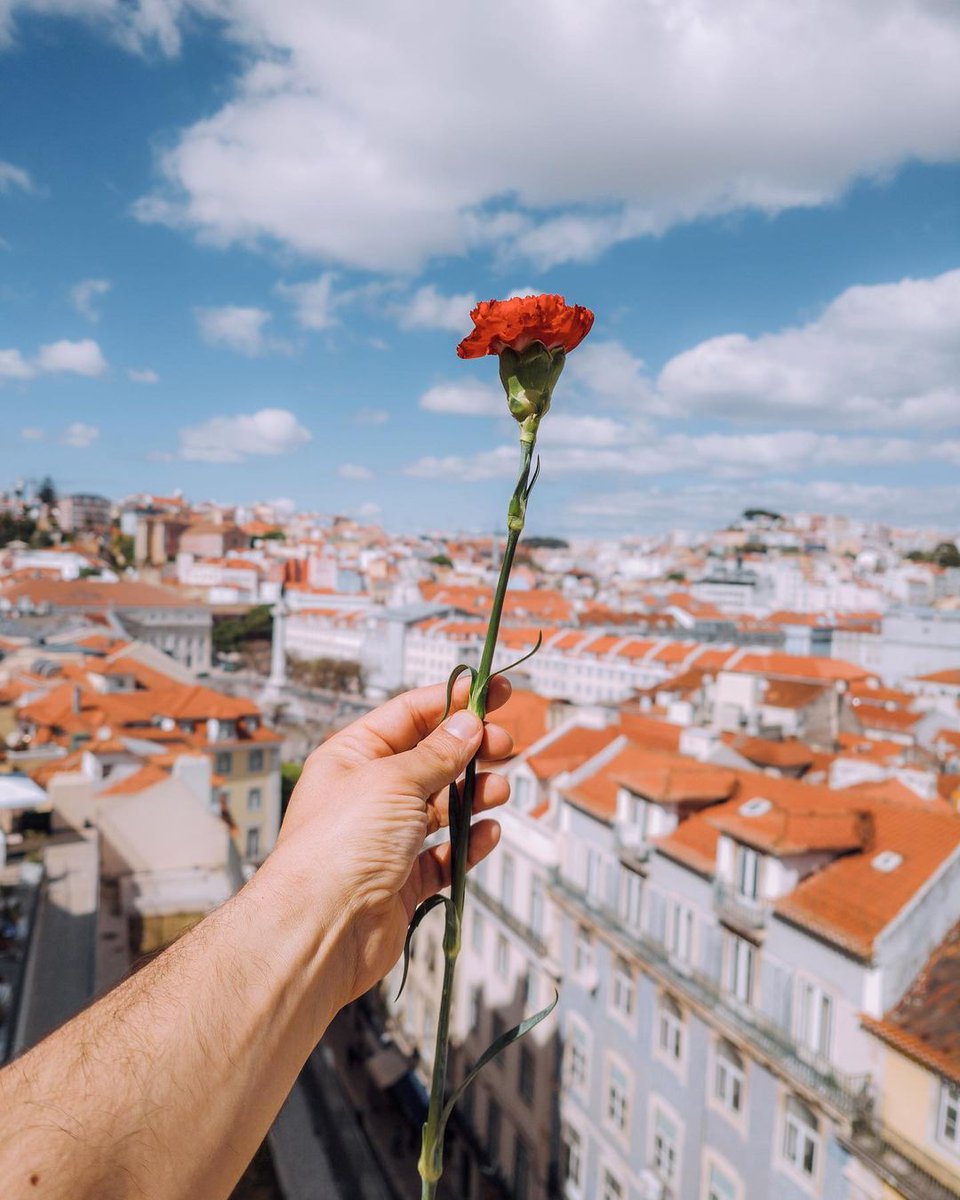 Today, we celebrate the 50th anniversary of the Carnation Revolution that took place on the 25th of April 1974, putting an end to the dictatorial regime and implementing democracy in Portugal. ✊🌹 #VisitLisboa visitlisboa.com 📍 Lisboa 📷 @tintimruivo