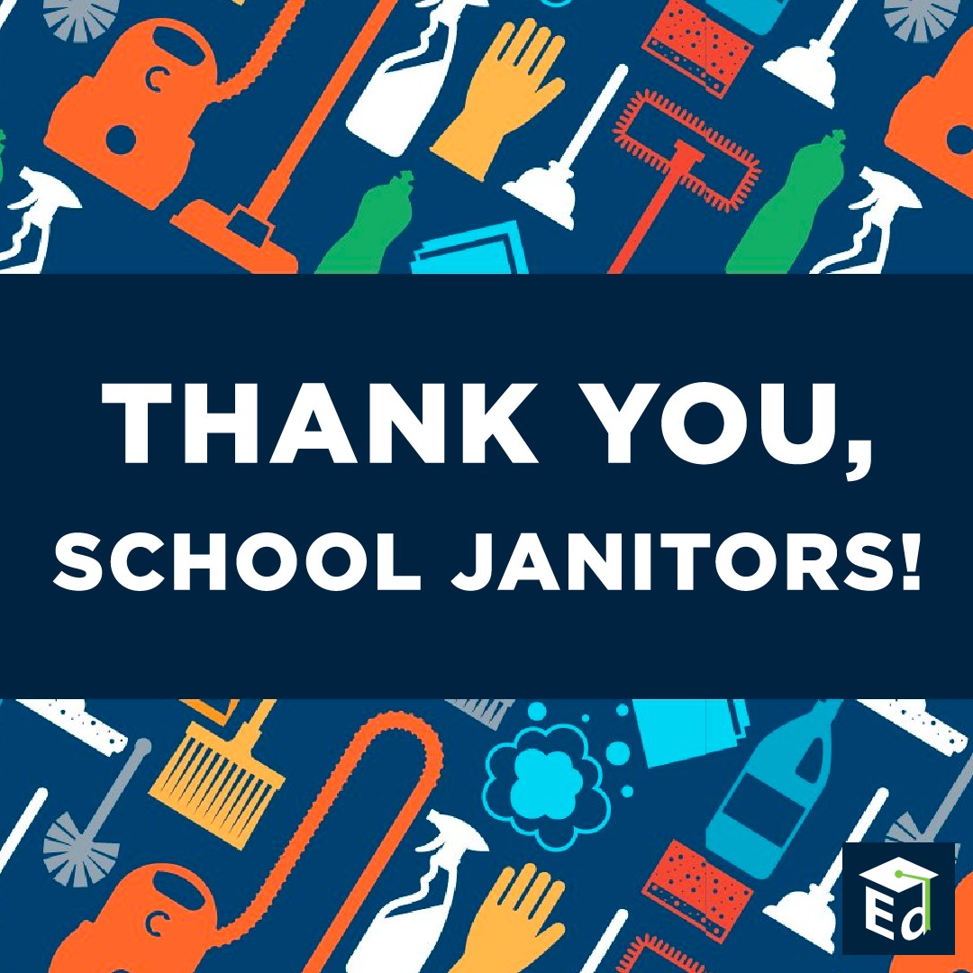 School janitors face all kinds of situations each day. 🗑️🧽🧹🧼🤢 But through it all, they ensure school facilities are clean & tidy so students can learn their very best. For all you do to support learning & our schools: Thank you, school janitors! #ThankYouThursday