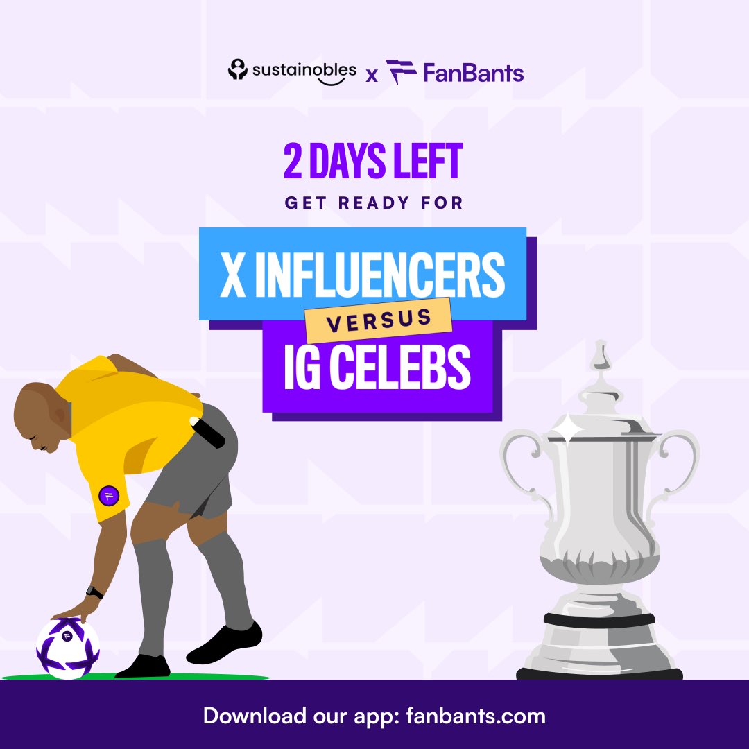 2 more days until the Creators Cup! Do you have your team set up?Head over to fanbants.com to pick a team of Celebs and stand a chance to win 50k!💃🕺