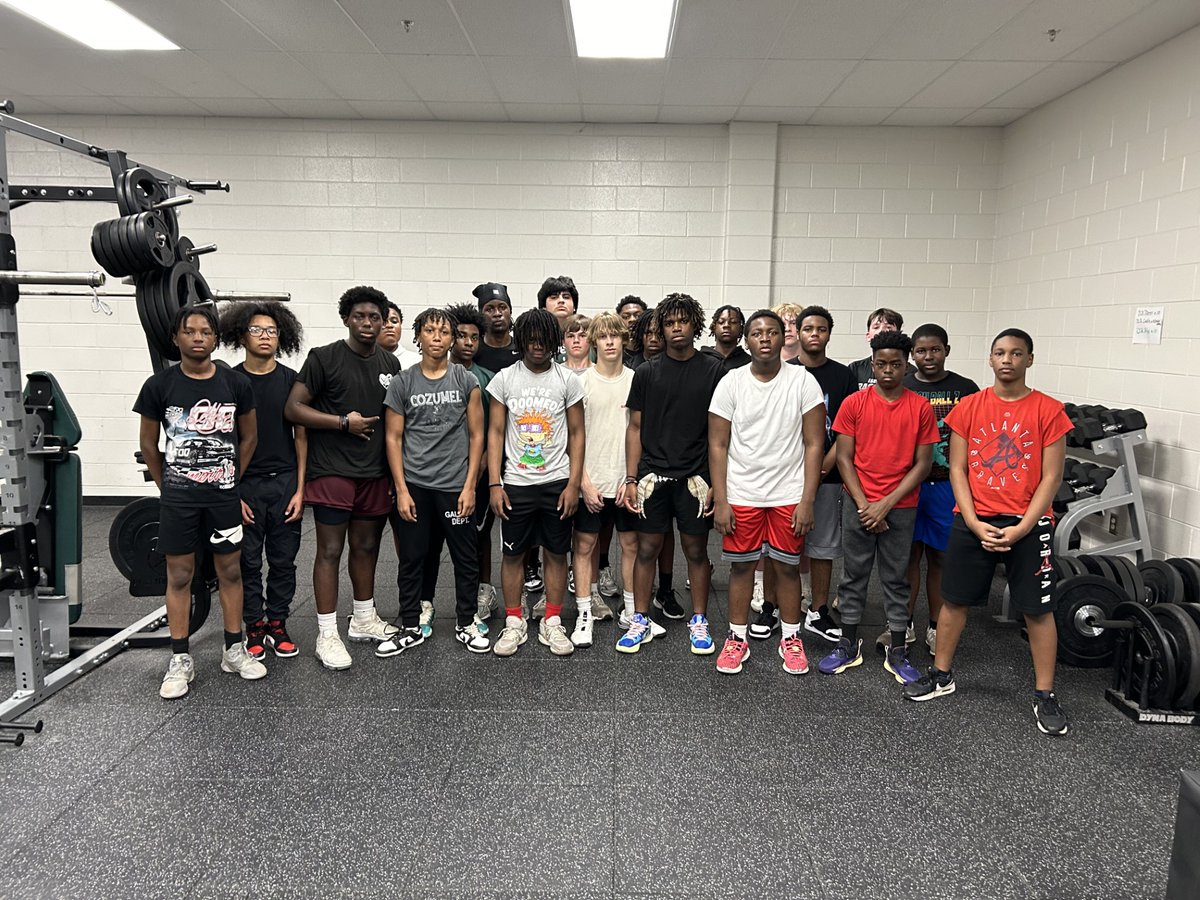 Rising 9th graders have been getting after it the past couple weeks in offseason workouts! A great group!! #WeBleedGreen🦅 #OurStandard