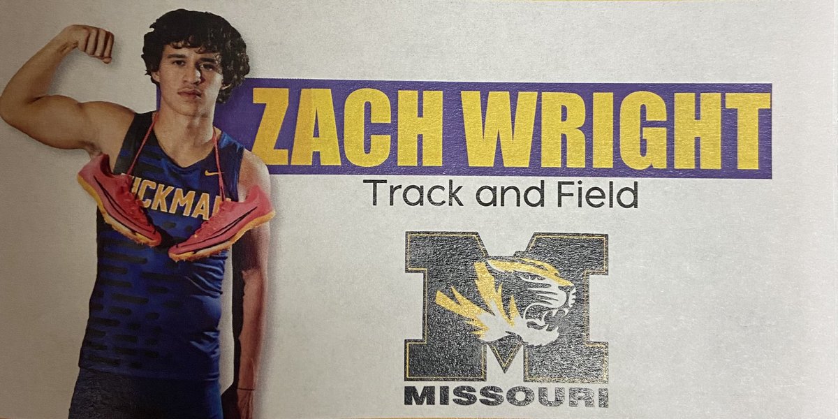 Congrats to Zach Wright for signing to run track at the University of Missouri!!!!