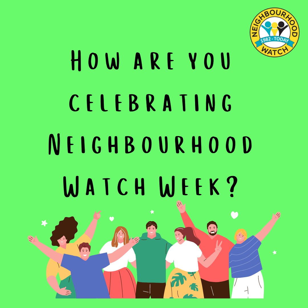 🎉 This year's theme is 'local efforts, big impact', and from one cup of tea to a big street party, we want to know how your community is celebrating #NeighbourhoodWatchWeek! Send your stories to comms@ourwatch.org.uk & start planning the best week of year (we're a bit biased!)