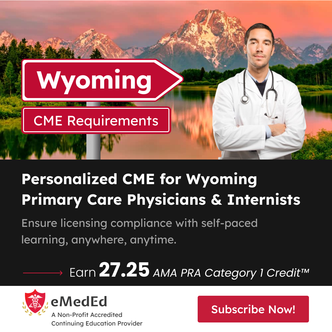 📚Elevate your practice with Wyoming Primary Care Physicians & Internists CME Courses Bundle tailored to meet your license renewal requirements.  bit.ly/49HoODC #CME 

#HealthcareProfessionals #Wyoming #Physicians #MedicalEducation #eMedEd