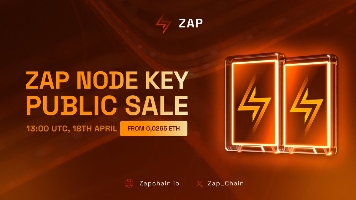 Zap_Chain's tweet image. ZAP Node Key Public Sale is LIVE!

With an exclusive count of 1987 keys for Tier 1, starting from 0.0014 BTC.

Acquire your key with BTC and ETH.

Visit the link now: zapchain.io/node-sale

First come, first served—act fast to become part of the ZAP ecosystem&apos;s foundation!