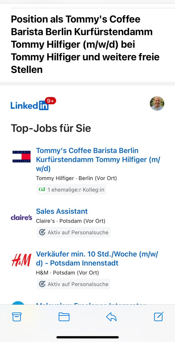 Fast jede Woche kriege ich echt geile Job Angebote über LinkedIn. Algorithmus passt. KI Mega.