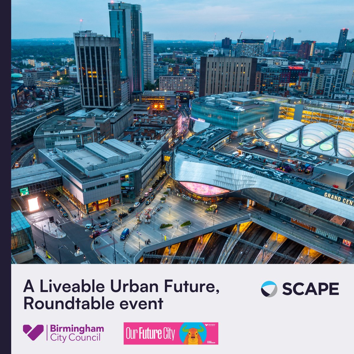 We're delighted to support @BhamCityCouncil with their 'Liveable Urban Future' roundtable event. We'll explore Birmingham City Council's 'Our Future City' plan, a comprehensive development framework set to guide the city's progress through 2040. Thank you @Arup for hosting.