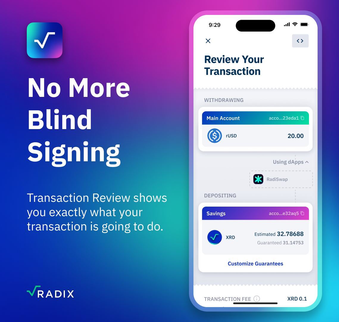 No more hacks, no more blind signing, no more unwanted airdrops.
The security gaps in the crypto space are fixed with #Radix!