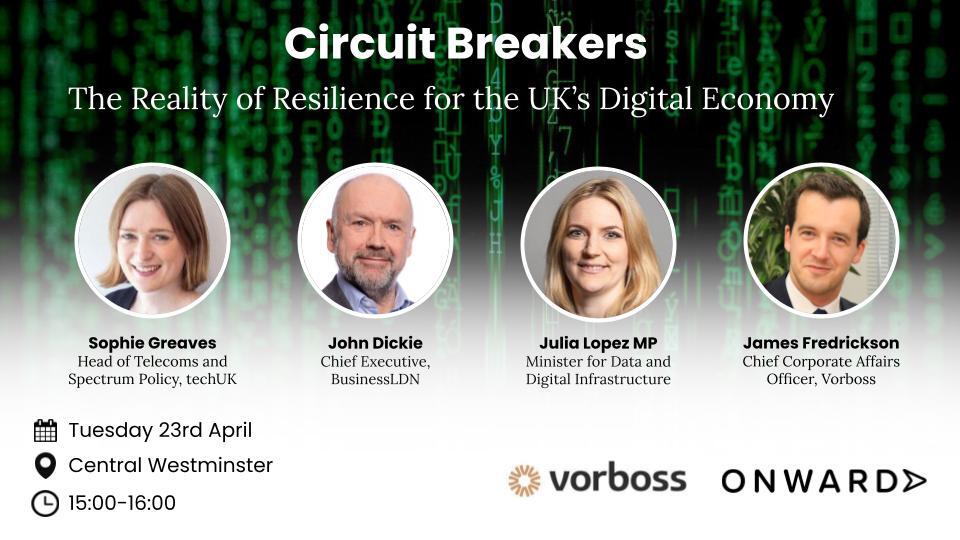 Join us next week for a panel event led by Minister for Data and Digital Infrastructure @JuliaLopezMP to debate how we can improve the UK’s digital economy. 📆 Tuesday 23rd April ⏰ 15.00-16.00 📍 Central Westminster 🎟️ Sign up: ukonward.com/events/circuit…