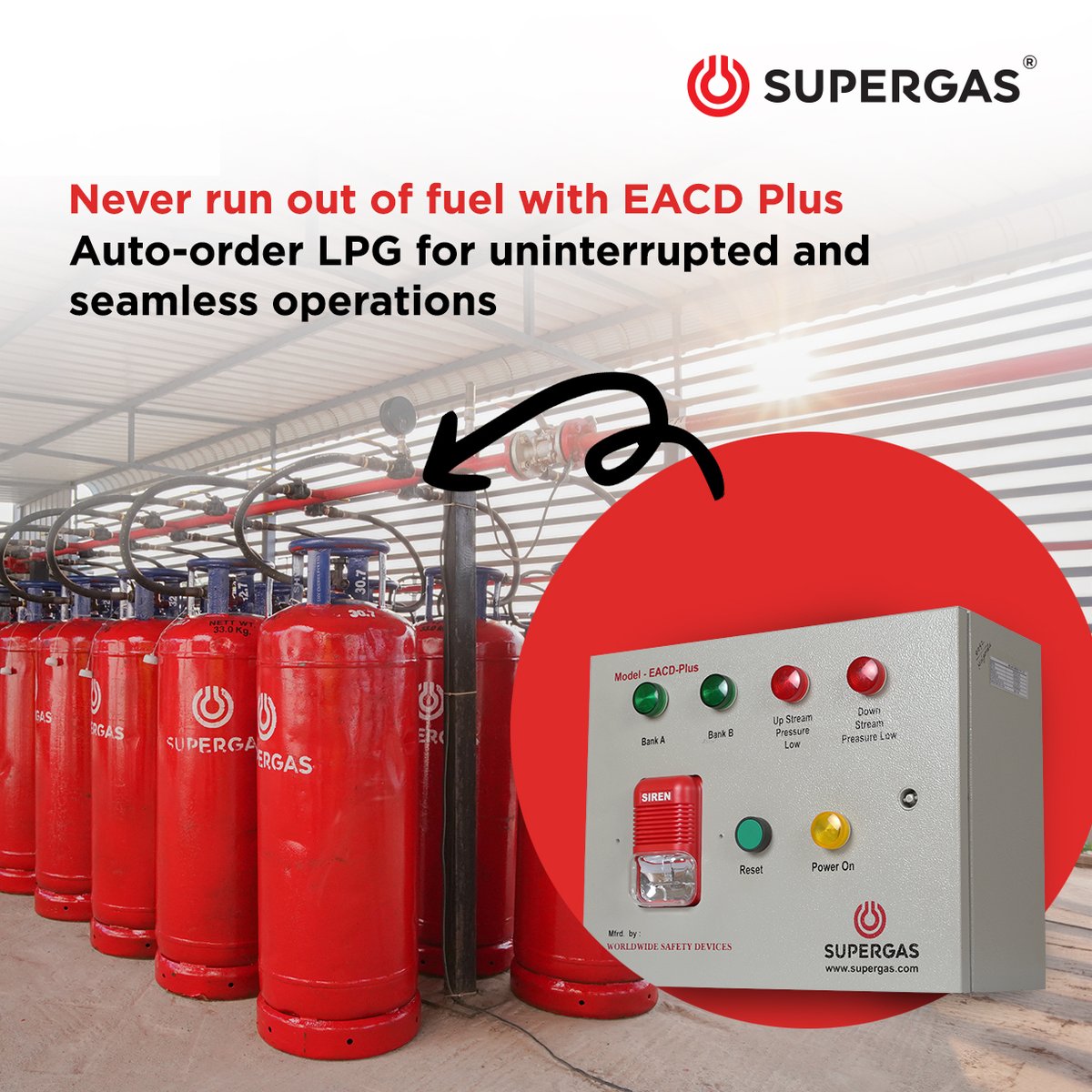 Say goodbye to manual fuel ordering and keep your operations   running smoothly, 24/7! ⏰
 
EACD Plus device — your smart solution for an uninterrupted fuel supply. 🏭

 Contact us on WhatsApp at 9100489737 or visit 

 supergas.com/for-industrial…