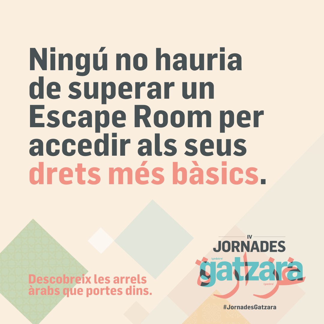 L'accés a la salut, l'educació o la justícia pot ser un autèntic laberint per a les persones migrades. El 27 d'abril vine a l'Escape Room 'L'últim paper' i descobreix les traves que han de superar. Te'n sortiràs? Inscriu-t'hi! 👉 jornadesgatzara.org