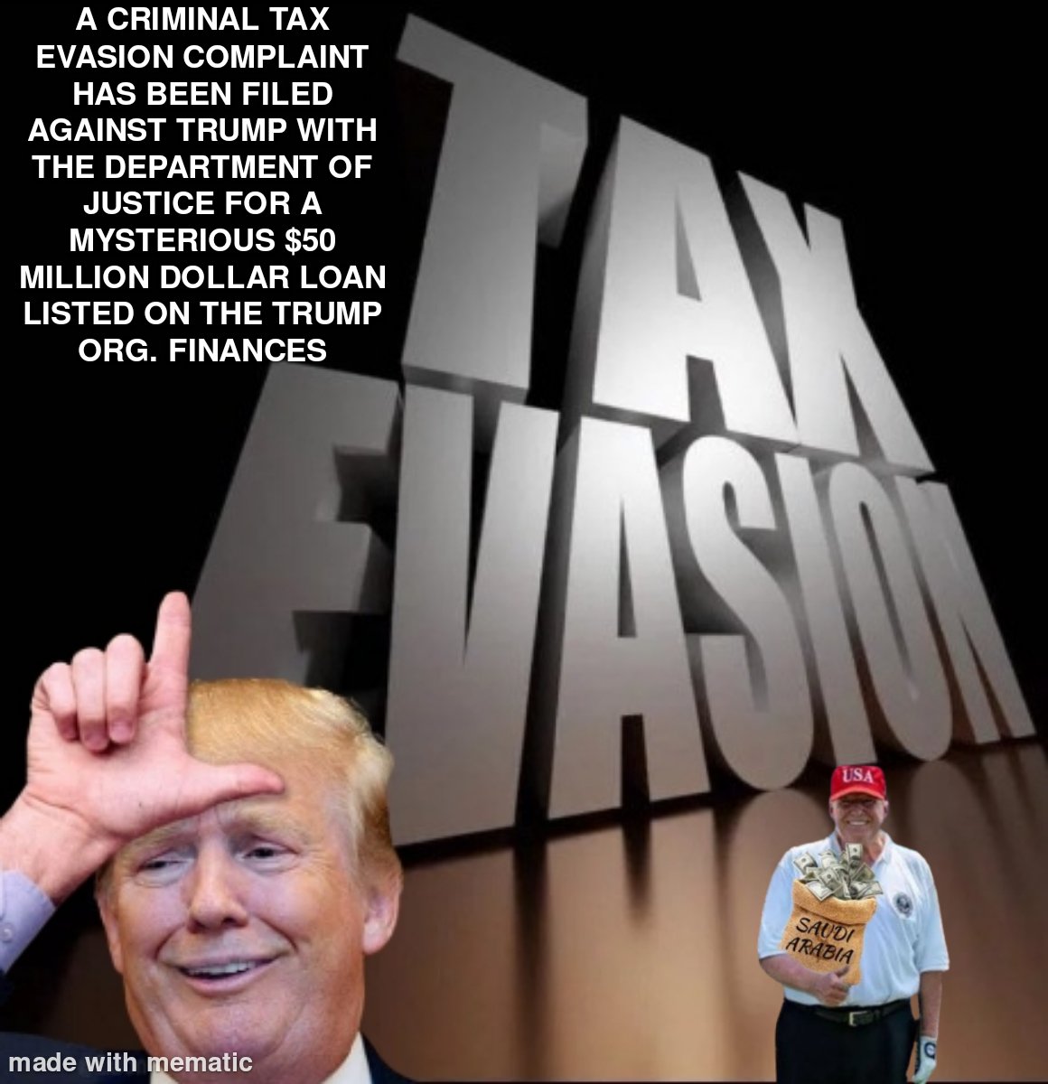 The courts have been monitoring Trump Org.'s financial shit, because he's already been found liable for fucking fraud, and he still tries to pull more fraud. A fake $50 million dollar loan would be a tax write off, so he could get out of paying taxes. Fucking loser.