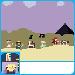 MythrilPixel's tweet photo. Been really inspired to do #pixelart  lately, so I've been doing a bunch of stuff. Here's a WIP of my current DnD Party with my Harengon, Laura. 

Wanted to a "Megaman Battle Network" style text box. I think it's cute, but I feel it needs something more? 

More to come later! https://t.co/unfJy4PdDN