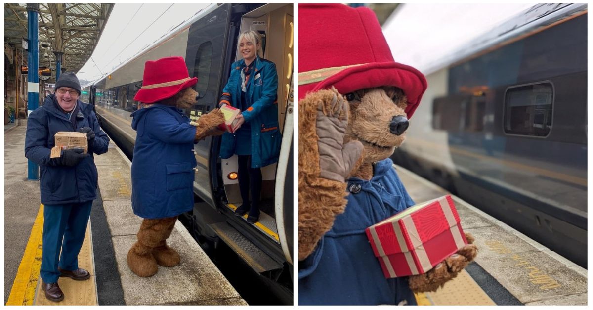 Paddington was spotted at Penrith station collecting donations for this weekend’s World Marmalade Festival 🍊 Find out more 👉dalemain.com/about-the-fest…