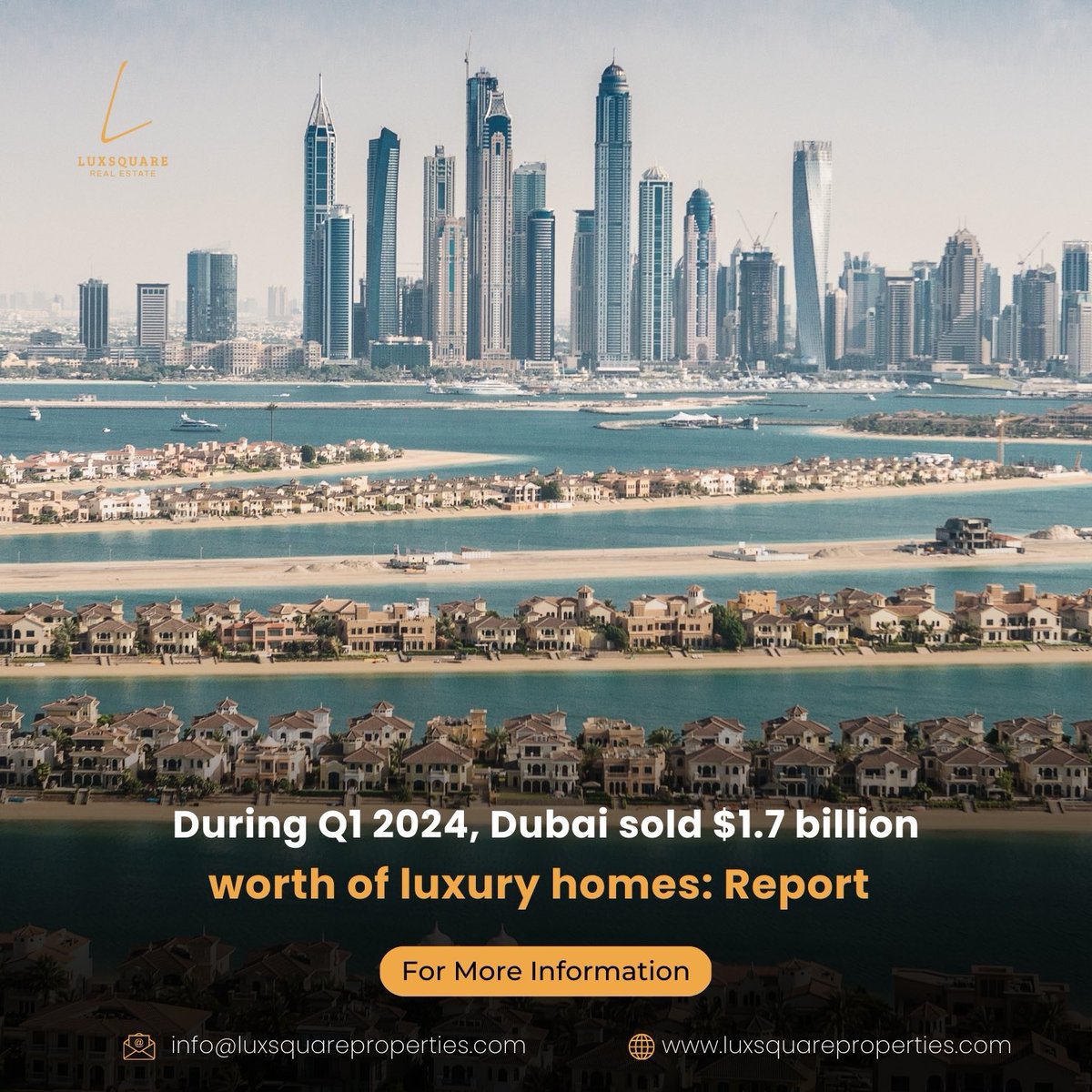 According to reports 105 properties valued at more than $10 million were sold in Dubai in the first three months of this year, a 19% increase from Q1 2023.
Follow for more updates!
#realestatedubai #dubai #dubairealestate #uae #mydubai #dubailife #emirates #dubaimarina