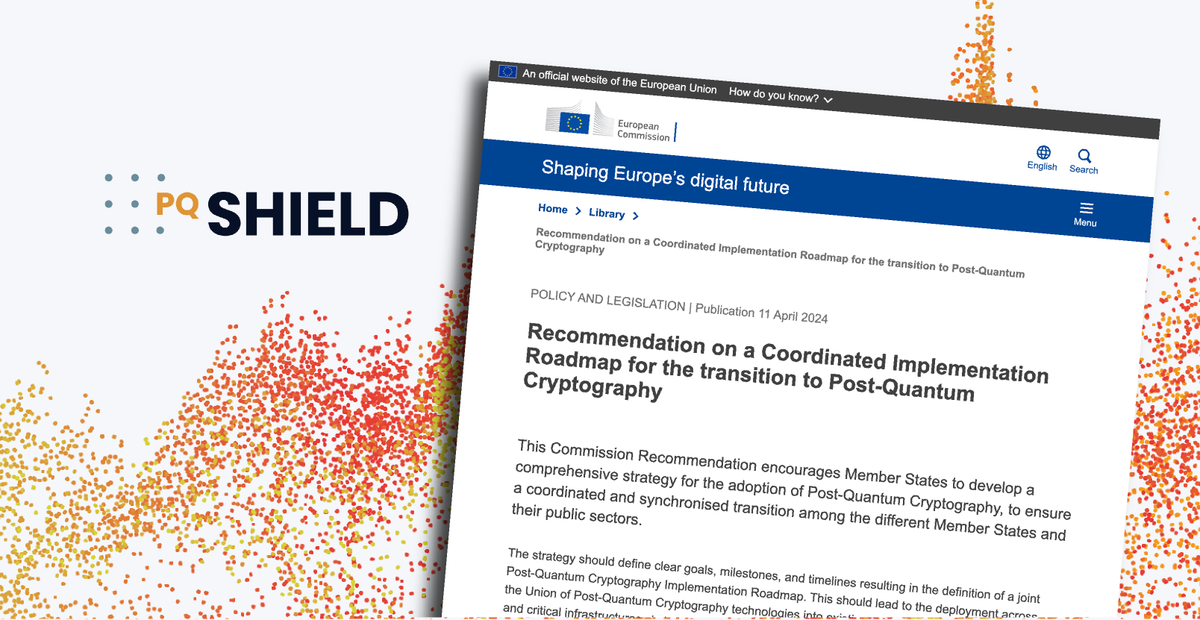 The @EU_commission has adopted a significant recommendation for the implementation of post-quantum cryptography in a coordinated way, across the EU: hubs.li/Q02tjx6L0 #europeancommission #europeanunion #postquantum #cryptography
