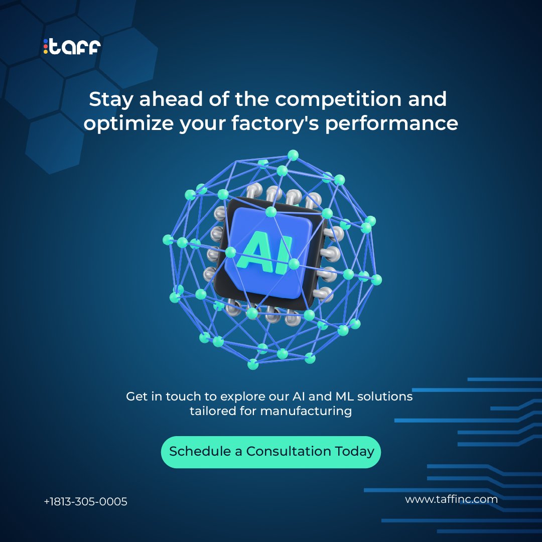 With AI-driven predictive analytics, ML-powered automation, and cognitive computing capabilities, factories are becoming smarter, more agile, and more responsive to customer needs than ever before.
 #AIandML #AIinAction #Tampa
Tap to explore more:
taffinc.com
