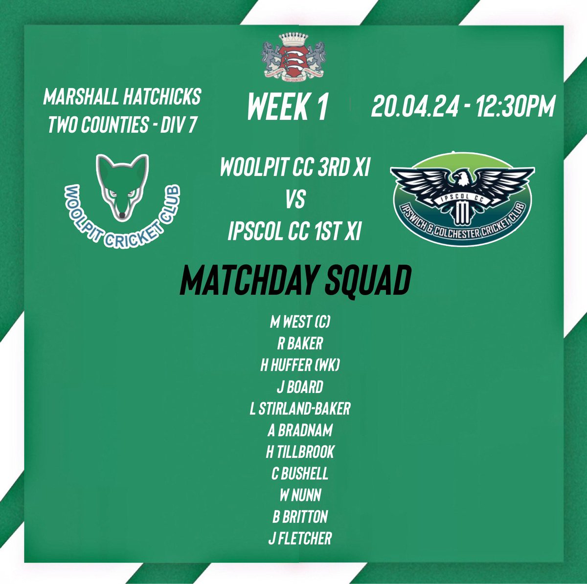 𝗦𝗔𝗧𝗨𝗥𝗗𝗔𝗬 𝗧𝗘𝗔𝗠𝗦! 🙌🏼 And just like that… the league season is BACK! After a long winter break, league cricket has finally returned! Here’s how our 3 sides lineup ahead of Sat. 1st XI 🅰️ vs @Clactoncricket 2nd XI 🏡 vs @BuryStEdmundsCC 3rd XI 🏡 vs IPSCOL CC