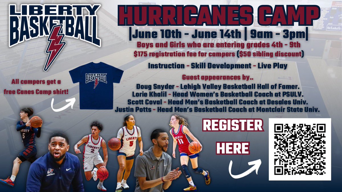 Canes Camp is BACK‼️

Calling all rising 4th through 9th graders. Join the Hurricanes at our basketball camp June 10th to 14th. 

Use the QR code or the link below to sign up‼️🏀⛈️