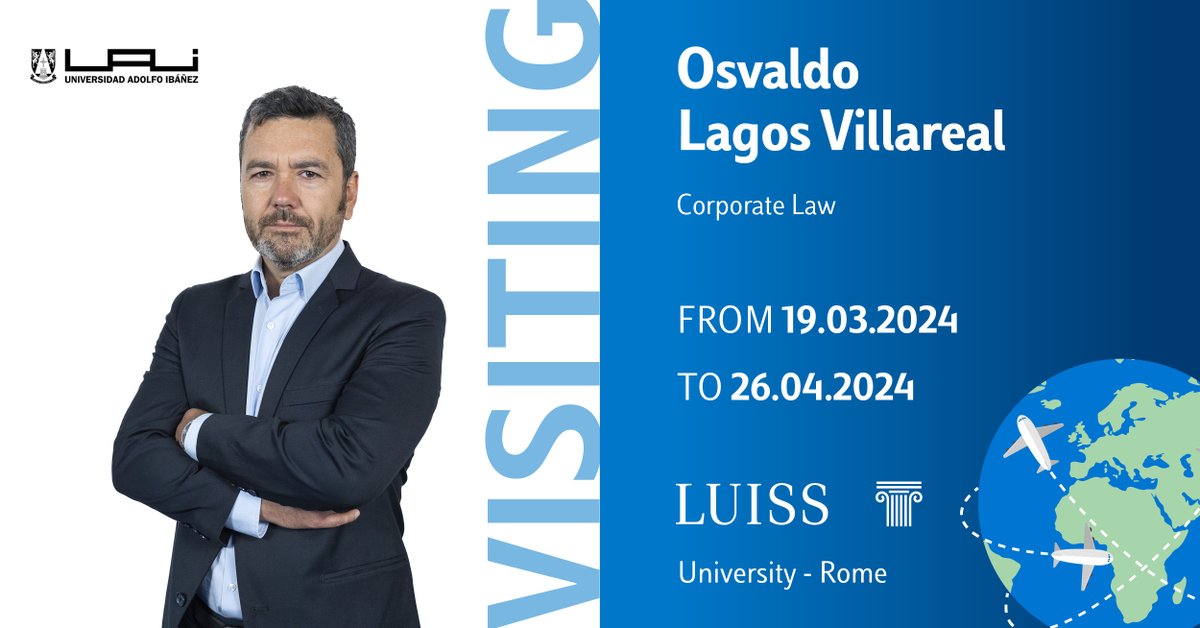 We are delighted to welcome Osvaldo Lagos Villareal at #Luiss, Visiting Professor of Corporate Law from @UAI_CL.