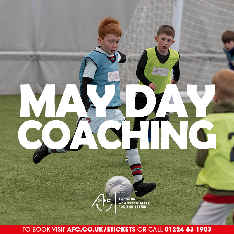 AFCCT May Day Coaching is back! 🔴 6th of May 10am-3pm 📆 Garioch Sports Centre & Aberdeen Sports Village 📍 Book your space now // bit.ly/2EdTii4