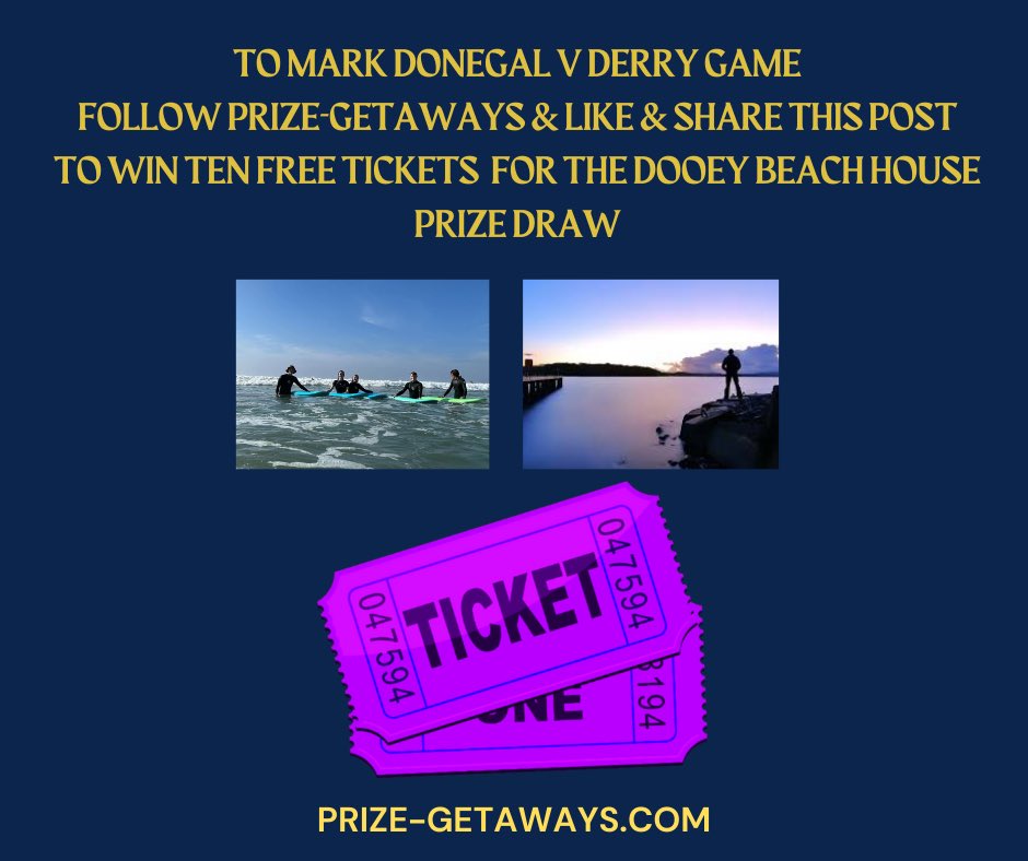 Dr. Anne Monaghan (@annemonaghan) on Twitter photo Here’s another freebie! The good times just keep on coming 😄 follow Prize-Getaways on Facebook and like this post and tag three friends to be entered into the draw to win ten free tickets for the two night stay at the fantastic Dooey Beach House. Draw on 4th May! <a href="/welovedonegal/">WeLoveDonegal</a> Here’s another freebie! The good times just keep on coming 😄 follow Prize-Getaways on Facebook and like this post and tag three friends to be entered into the draw to win ten free tickets for the two night stay at the fantastic Dooey Beach House. Draw on 4th May! <a href="/welovedonegal/">WeLoveDonegal</a>
