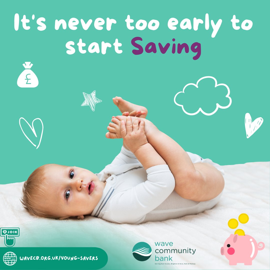 It's never too early to start saving!👶🍼 Young Savers earn 2% interest on savings! Start saving today! zurl.co/lMMB #saving #bankonwave #young #savers #baby #first #savings #accounts