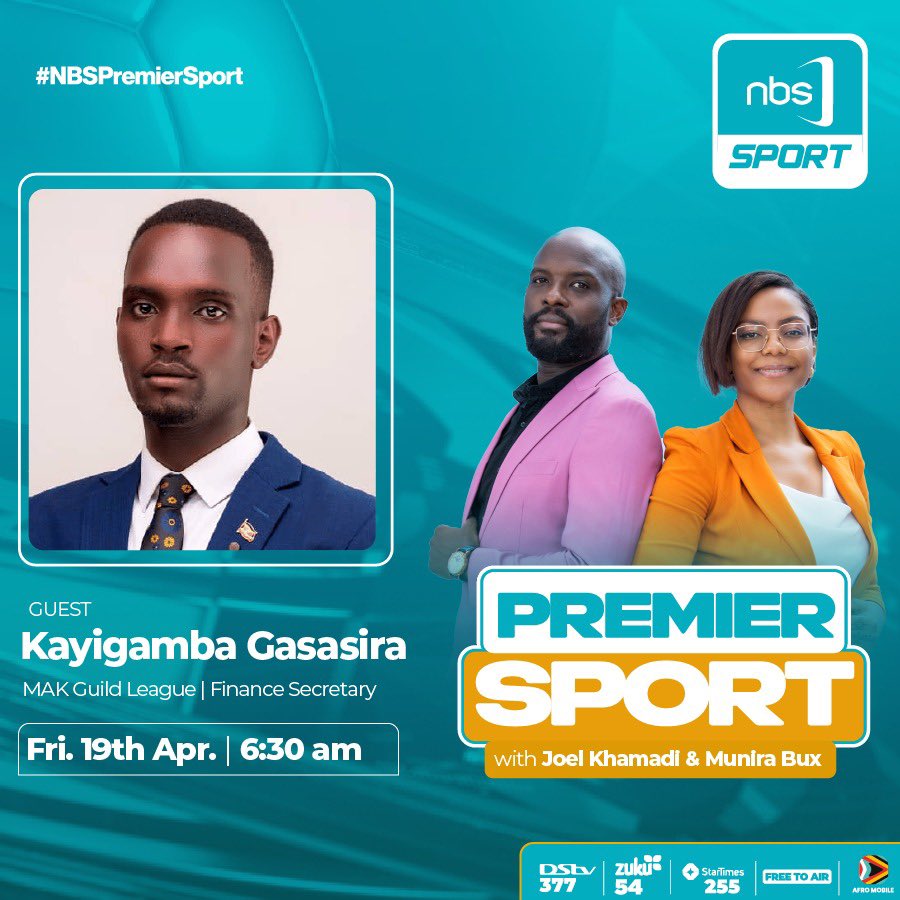 Our Finance Secretary @deokayigamba25 will be hosted by @NBSportUg by @Joel_Khamadi and @BuxMunira, 
He will be giving more light in line with the final match day on 5th May 2024, at Mak Rugby Grounds. 
@cla_miha @NBLUganda 
#MakGuildLeagueS2