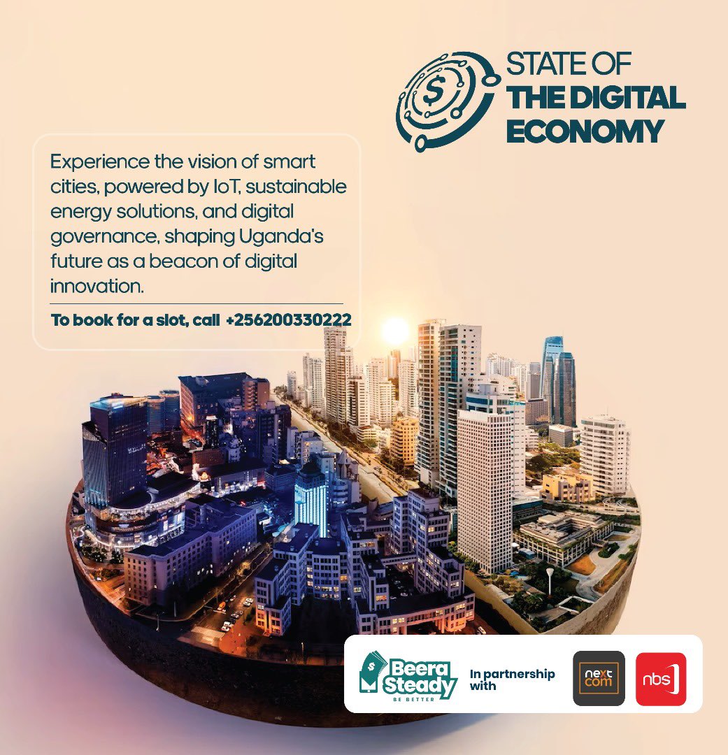 Experience the vision of smart cities, powered by loT, sustainable energy solutions, and digital governance, shaping Uganda's future as a beacon of digital innovation at the upcoming #StateOfTheDigitalEconomy conference happening on 6th June, 2024. To book for a slot, call…