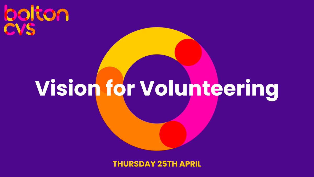 📢It's almost time for our Vision for Volunteering workshop! Join us for the chance to explore what volunteering looks like in Bolton, what changes we’d like to see and, most importantly, what actions we can take to bring about positive change💜 🔗: bit.ly/3vZlwhn