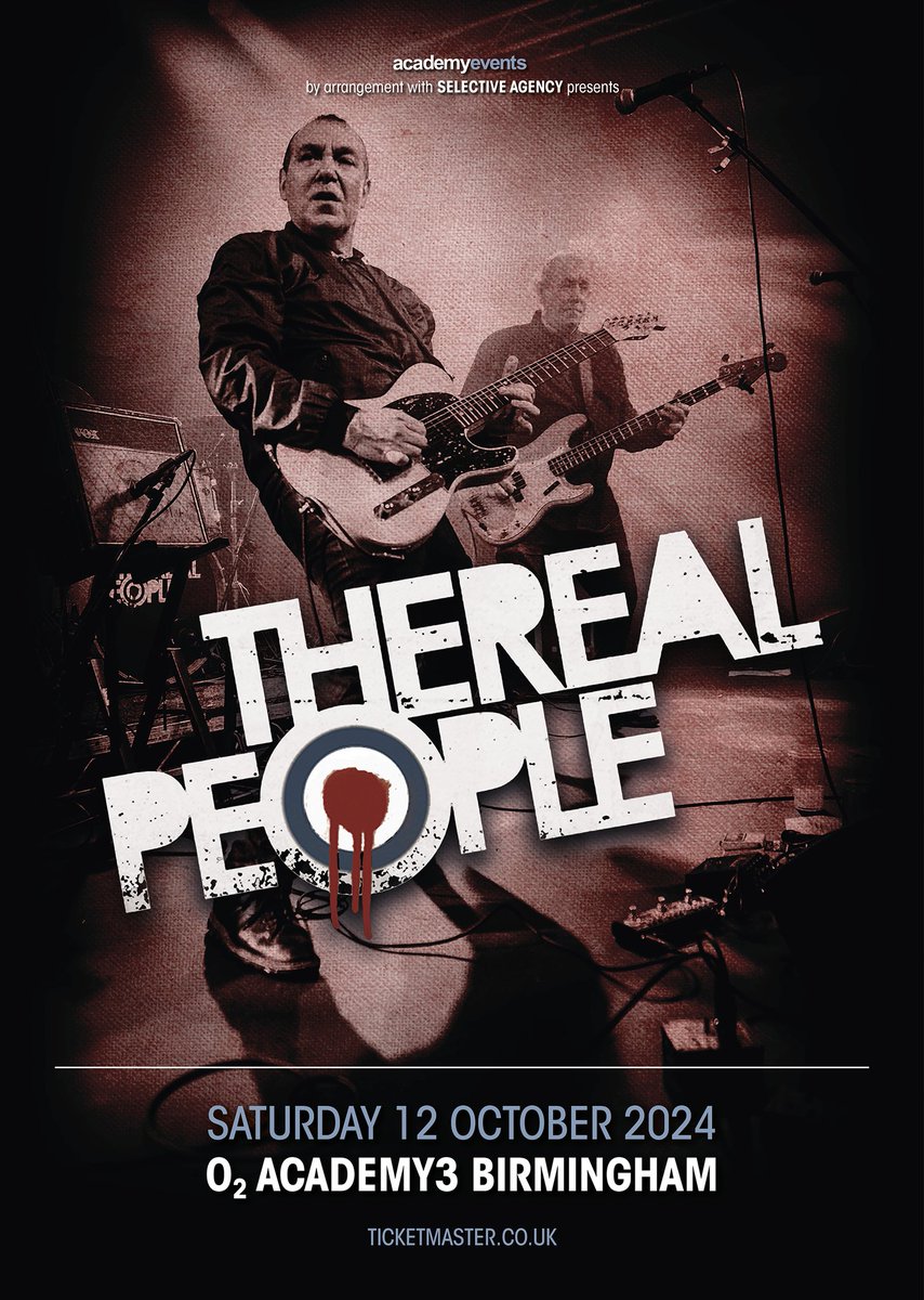 #TheRealPeople #Birmingham Saturday 12th October @O2AcademyBham Tickets Available ticketmaster.co.uk/the-real-peopl…