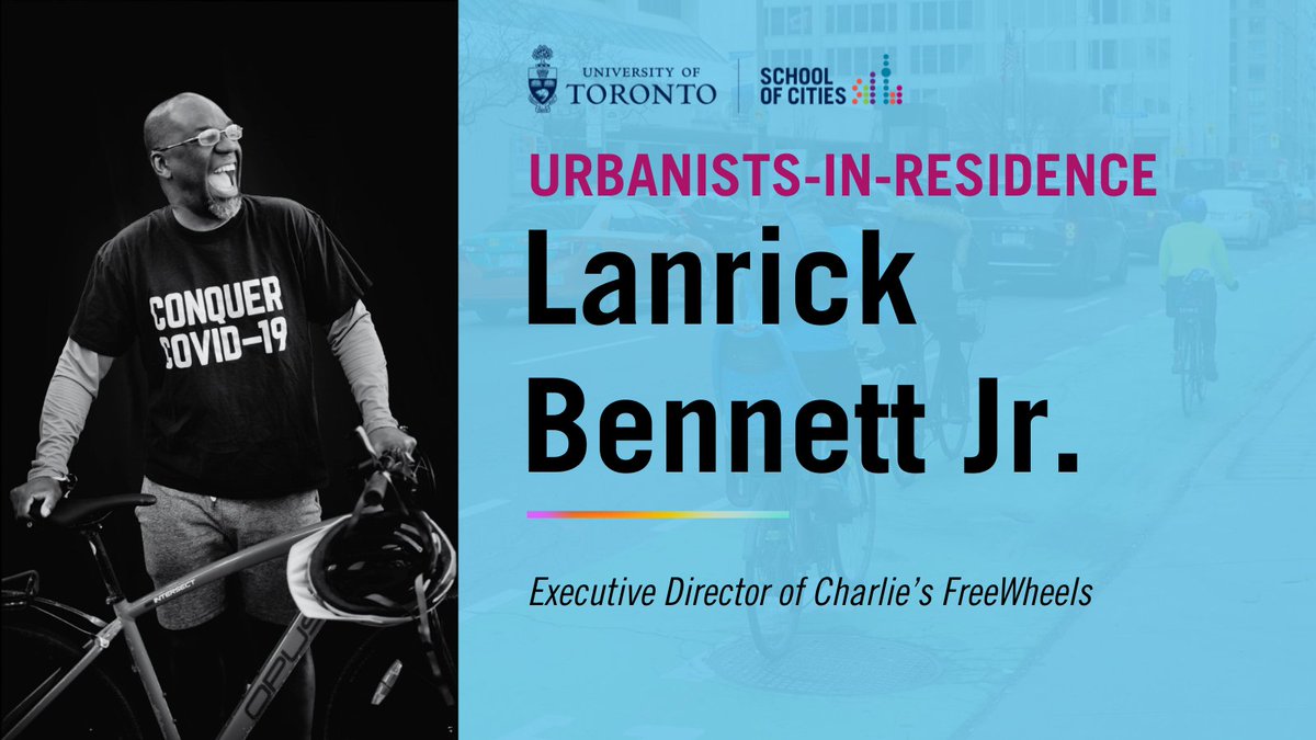 We're thrilled to welcome <a href="/LanrickBennett/">Lanrick Bennett Jr.</a> as a new SofC Urbanist-in-Residence. During his time with us, he will grow his work on sustainable urban #mobility, asking if cycling can contribute to TO's net-zero #GHG emission targets &amp; using urban data to make policy recommendations.