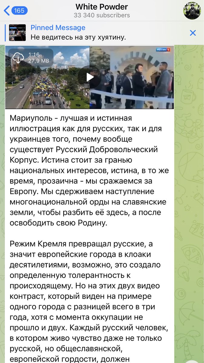 Ukraine’s Russian Volunteer Corps explains what it is fighting against. A post circulated by its commander Denis “White Rex” Nikitin/Kapustin claims that Russia is turning European cities into multiethnic “cesspools”. The post is illustrated with the video of Eid al-Fitr