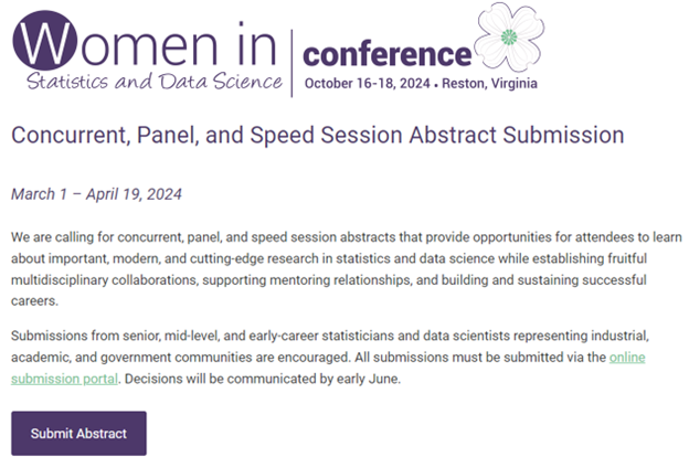 ⏰ Last minute alert! 🚨 Tomorrow (Apr 19) marks the deadline for abstract submission for this year’s Women in Statistics and Data Science Conference. Don't miss out on this great opportunity! Explore all the details at ww2.amstat.org/meetings/wsds/…. 🎓 #MSKBiostats #stats #WomenInStat