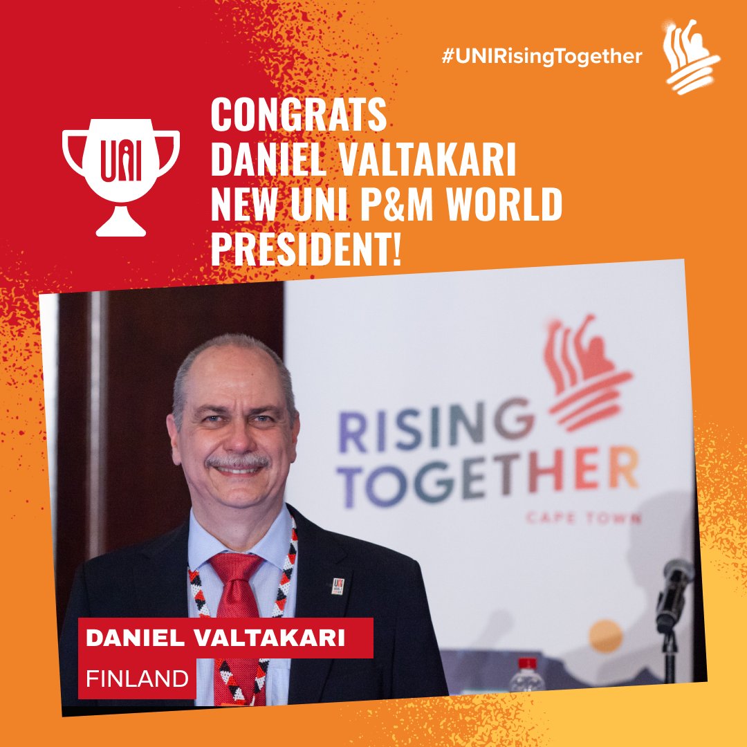 🎉🎉🎉Congrats Daniel Valtakari, new P&M World President! Your leadership will helps professionals and managers all over the globe navigate the challenges and opportunities we face over the next four years! #UNIRisingTogether