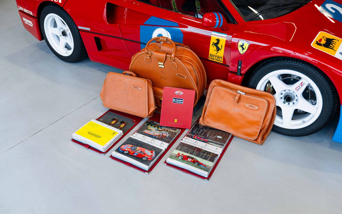 The F40 GTs were campaigned by privateer clients in the Italian GT Championship. This example was built in 1990 and collected from the factory in Maranello by Pierre Alexander Popoff, a friend of Enzo Ferrari who was responsible for designing the Mugello racing circuit in Italy.