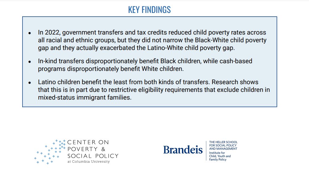 The Role of Government Transfers in the Child Poverty Gap by Race and Ethnicity: A Focus on Black, Latino, and White Children via @CpspPoverty & @TheHellerSchool povertycenter.columbia.edu/publication/20…