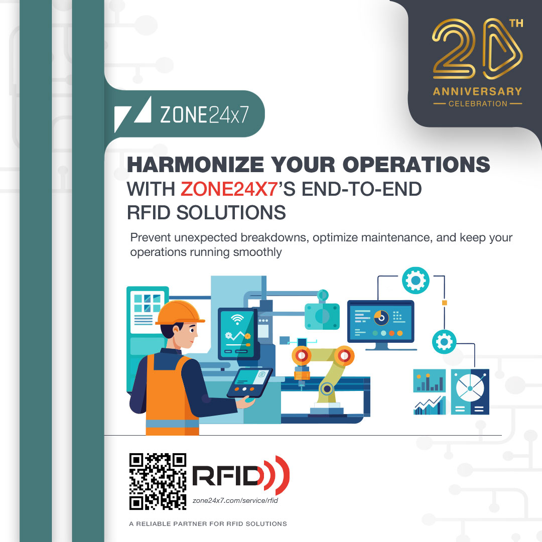 Zone24x7's tweet image. #Zone24x7 offers innovative end-to-end #rfidsolutions designed to empower predictive maintenance across various industries. 

Learn how: zone24x7.com/service/rfid/