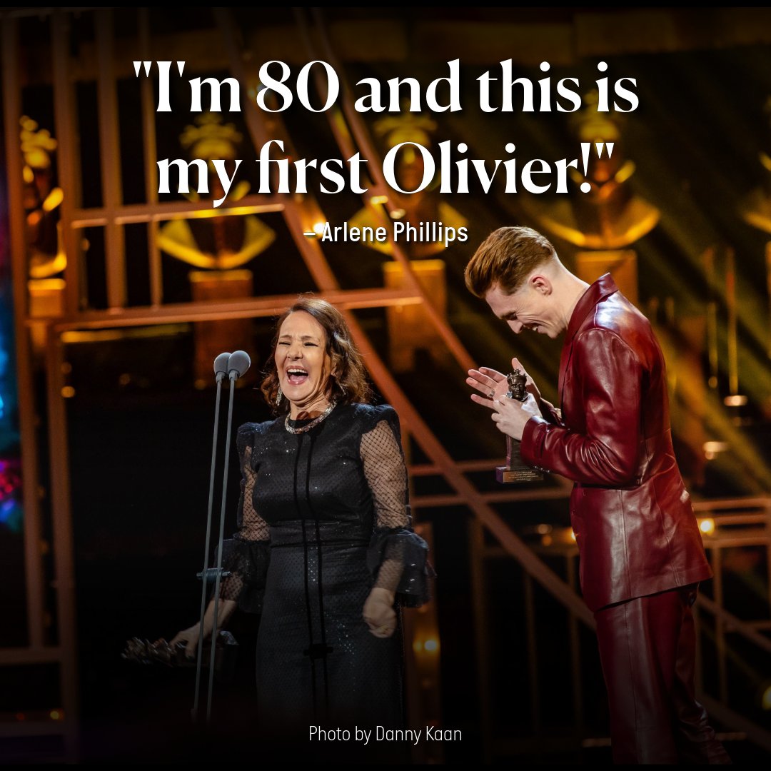 The moment @arlenephillips and James Cousins received the #OlivierAward for Best Choreography for Guys & Dolls🎲