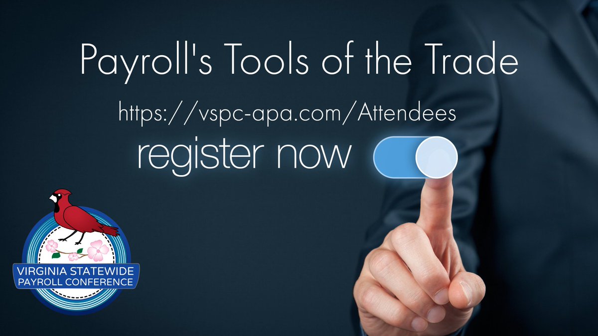 VSPCAPA's tweet photo. #Payroll #VSPC24 Early Bird  Registration for the 2024 Virginia Statewide Payroll Conference – Payroll’s Tools of the Trade ends on April 30.

Payroll’s Tools of the Trade will be held on October 10-11, 2024, in Newport News at the Newport News Marriott at City Center. https://t.co/EktLNTFKSK