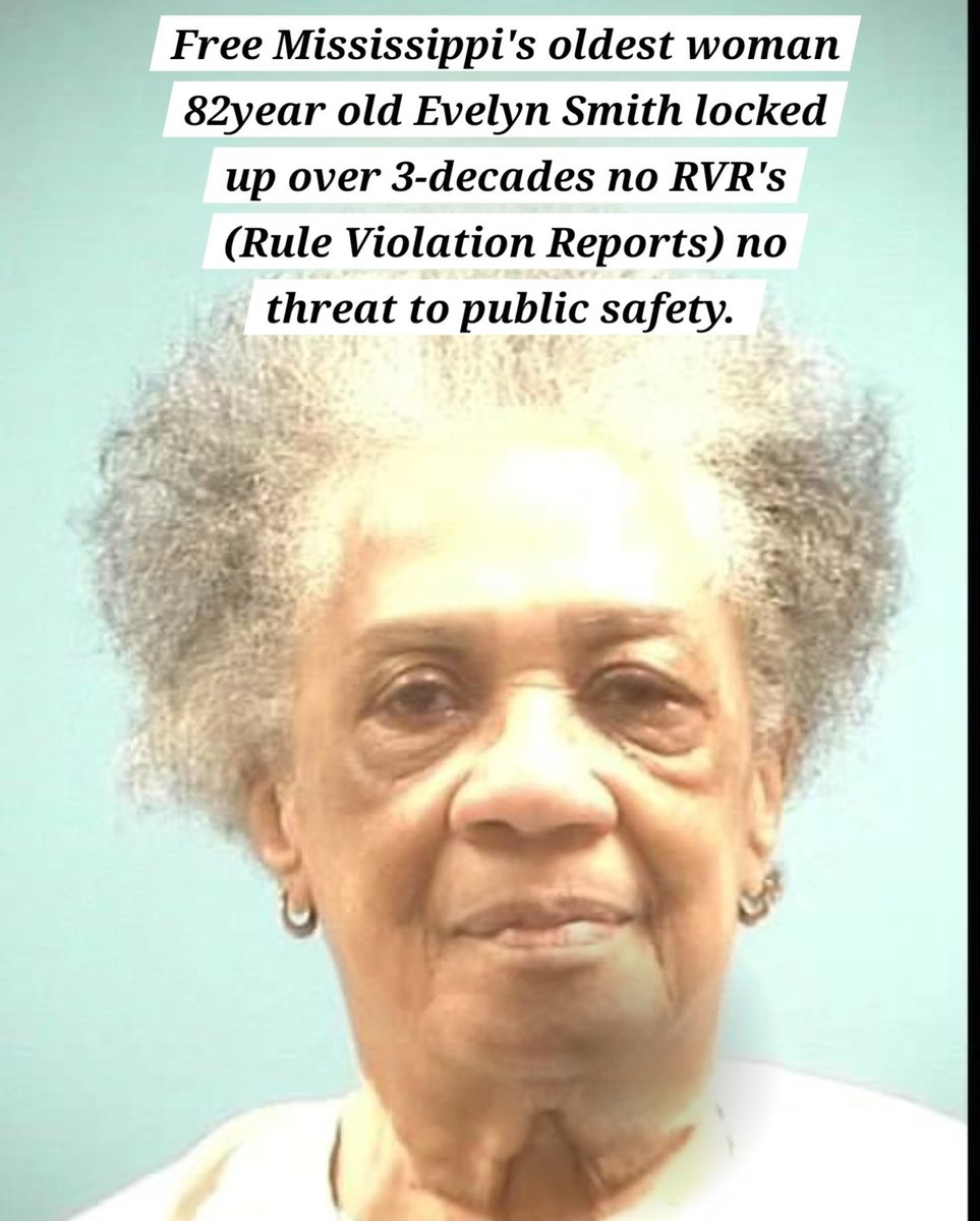 Give a #secondchance to Mississippi's oldest woman in prison 82-year old Evelyn Smith affectionately called 'MamaE' #FreeEvelynSmith #FreeMamaE #releaseaginginprison #freedom #lethergo #enough #helpinthehouse #Solutionist #iamaningredient #JusticeGeneral